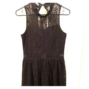 Black lace mini dress
